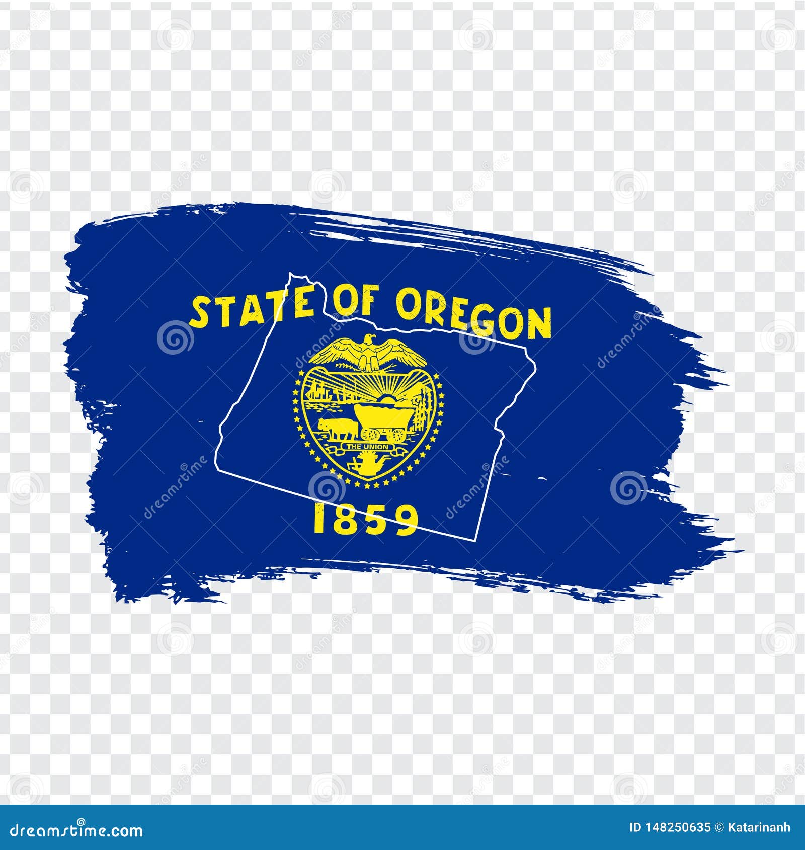 flag of  oregon from brush strokes. blank map of  oregon. united states of america. high quality map of oregon and flag on transpa
